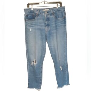 Levi's Wedgie, Cropped Distressed Jeans
